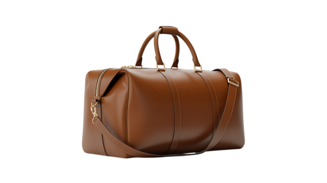 Elegant Brown Leather Weekender Travel Duffel Bag Perfect for Stylish Weekends