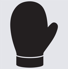 winter mitten silhouette vector art illustration, Winter mittens icon, logo isolated on white background
