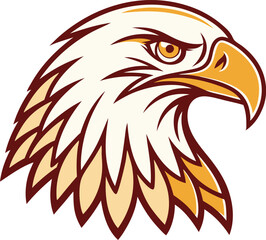 Obraz premium Stylized Eagle Head with Sharp Features and Intense Gaze Illustration of a Bald Eagle Logo for a Sports TeamVector Illustration