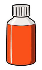 Red Plastic Bottle With White Cap Vector illustration isolated