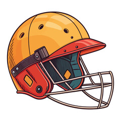 Fototapeta premium Colorful Cricket Helmet Vector illustration isolated