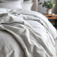 white pillows on bed