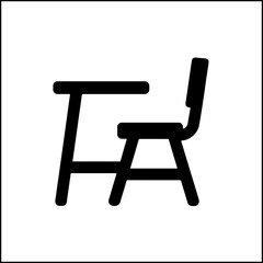 School desk silhouette icon