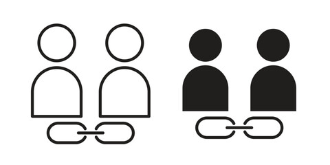 Affiliate link icon Black and White Vector Graphic