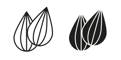 Almond icon vector, Symbol, logo illustrations