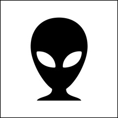 Big head alien silhouette icon