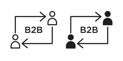 B2B icon Black and White Vector Graphic