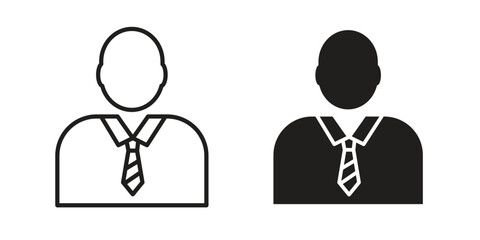 Businessman icon Black and White Vector Graphic
