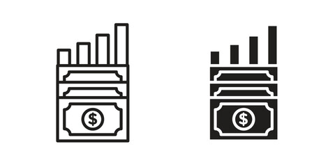 capital gain icon Black and White Vector Graphic