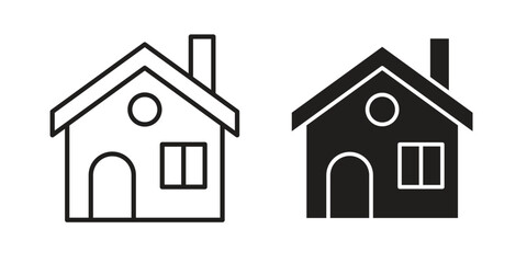 Chalet icon Black and White Vector Graphic