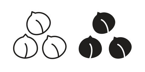 Chickpeas hummus icon Black and White Vector Graphic