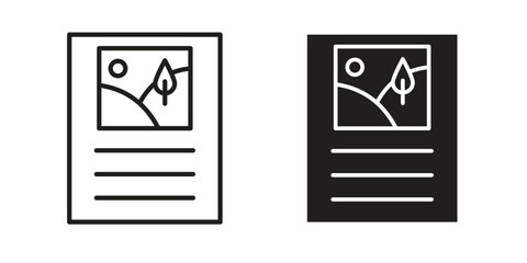 Content icon Black and White Vector Graphic