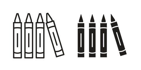 Crayon icon Black and White Vector Graphic