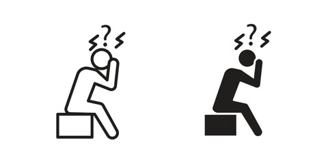 Depression icon Black and White Vector Graphic