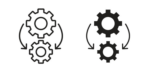 Devops icon Black and White Vector Graphic