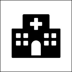 Obraz premium Hospital building silhouette icon