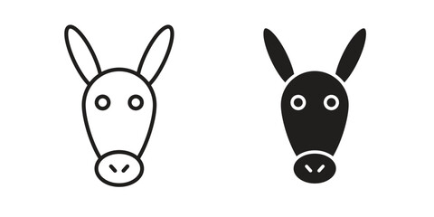 Donkey icon Black and White Vector Graphic
