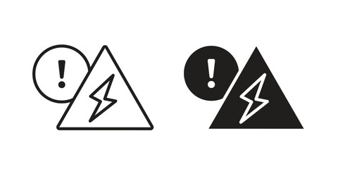 Electric Problem icon Black and White Vector Graphic