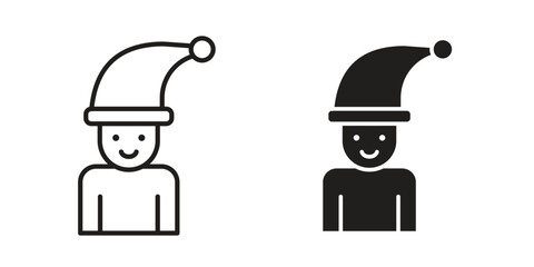 Elf icon Black and White Vector Graphic
