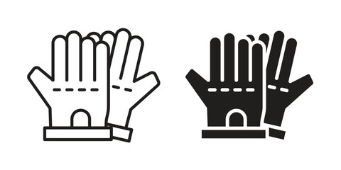 Fitness Gloves icon Black and White Vector Graphic