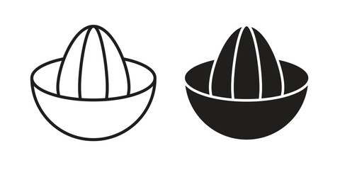 Hand Juicer icon Black and White Vector Graphic