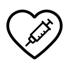 注射器とハートの医療イラスト