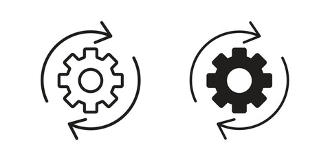 Implementation icon Black and White Vector Graphic