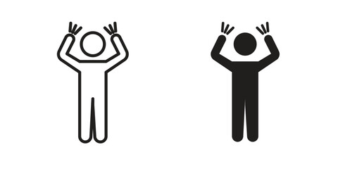 Irritated human icon Black and White Vector Graphic