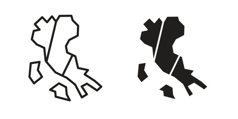 Italy flag icon Black and White Vector Graphic