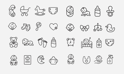 baby object icons and symbols