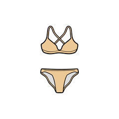 Elegant swimwear: A top and bottom of swimwear with stylish design , a perfect combination of comfort, elegance, and summer dreams. 