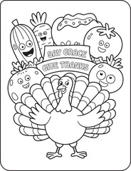 32 Bold and Easy Thanksgiving for coloring pages
