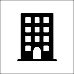 Apartment building silhouette icon © MODINA