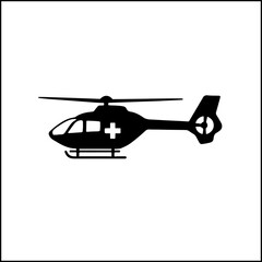 Air ambulance helicopter silhouette icon