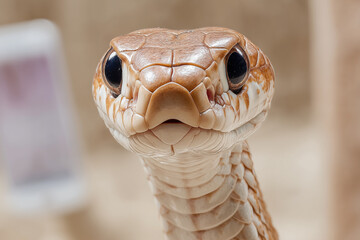 Curious Corn Snake Close-Up