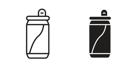 Soda can icon Black and White Vector Graphic
