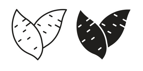 Sweet potato icon Black and White Vector Graphic