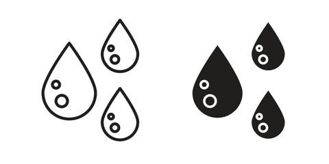 Tear drop icon Black and White Vector Graphic