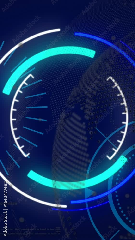 Poster animation of scope scanning over globe on black background