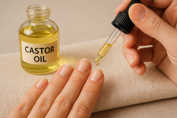 Castor Oil Application for Nail Hydration and Healthy Cuticles