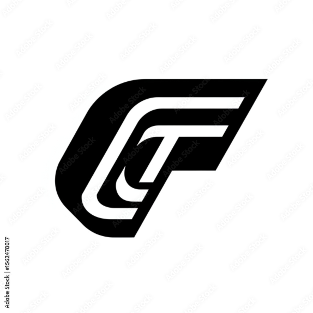 Fototapete a modern abstract graphic features the letters c and t in a sleek, stylized design ideal for technol