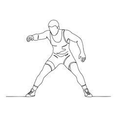 Outline of a wrestler preparing for Greco-Roman wrestling