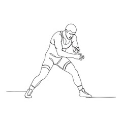 Outline of a wrestler in action during Greco-Roman wrestling