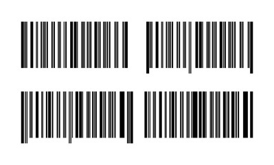 Barcode set isolated. Code stripes sticker, Barcode labels. Simple fake bar code, Bar code for web design, Barcode product distribution icon