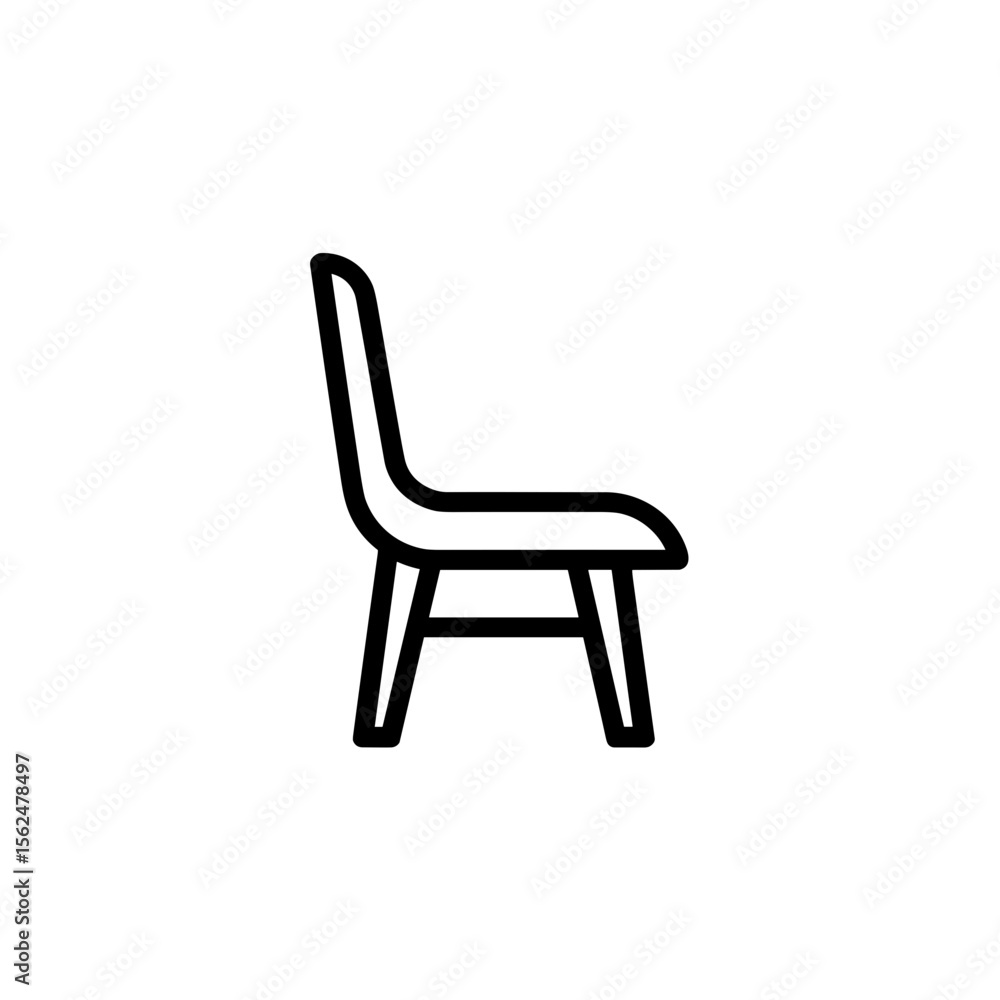 Poster minimalistic side view of chair design on transparent background