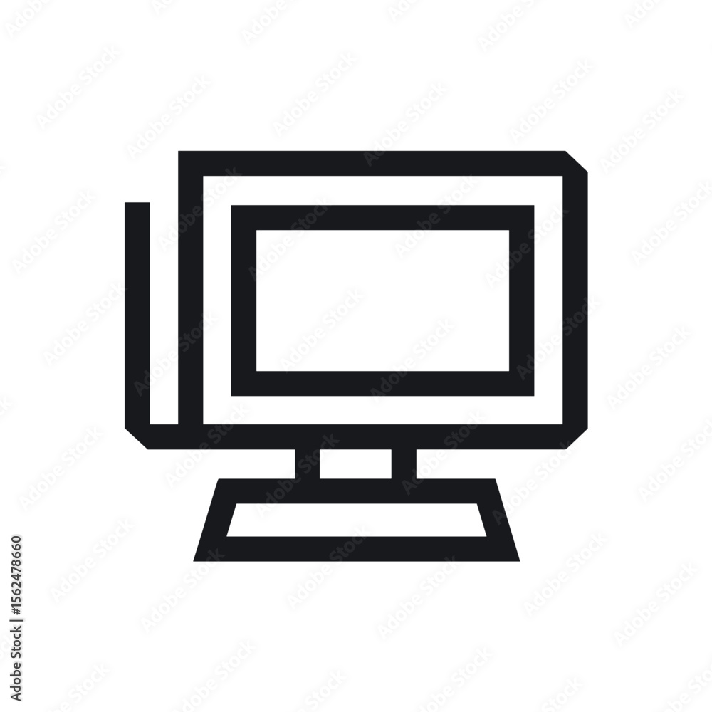 Poster minimalistic computer monitor design with transparent background
