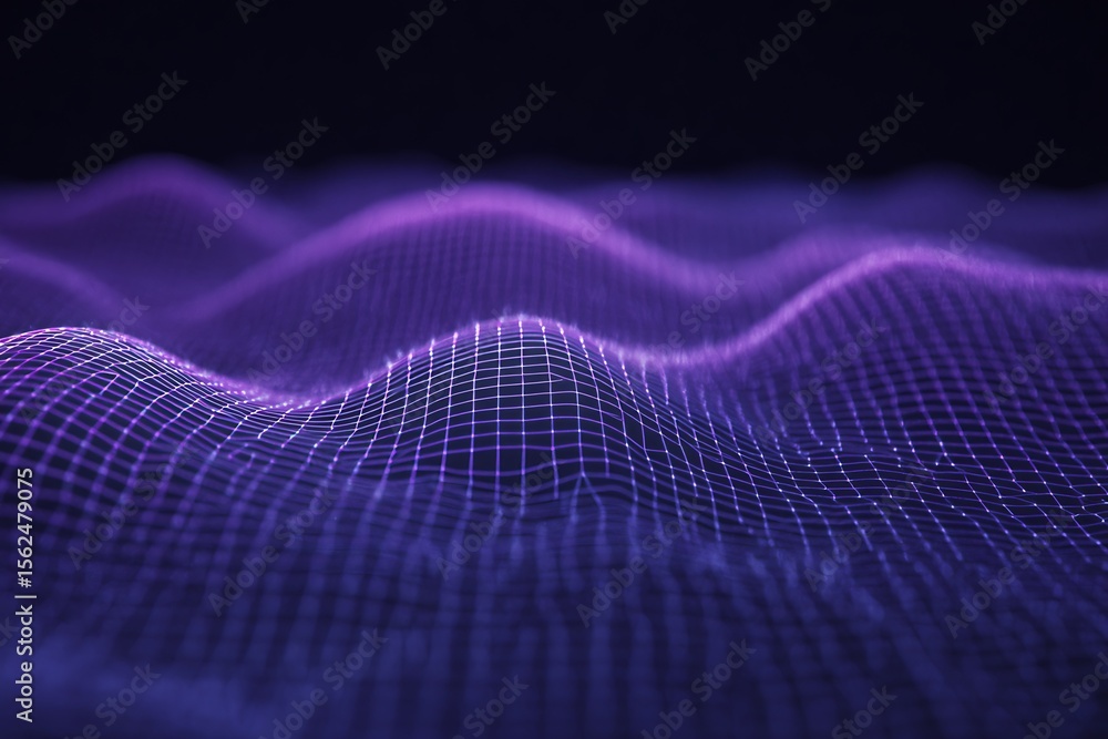 Poster abstract network pattern with purple lines