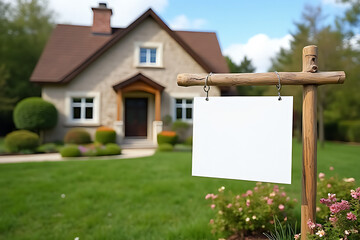 Blank home for sale sign