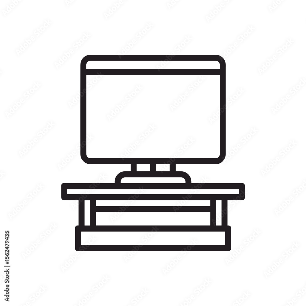 Fototapete Minimalistic computer monitor on stylish desk with transparent background