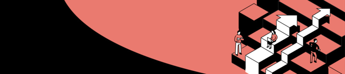 vector illustration of isometric people. business growth	